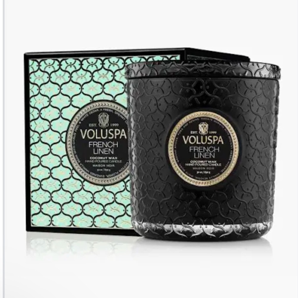 Voluspa French Linen Candle in Black Jar 270 g
